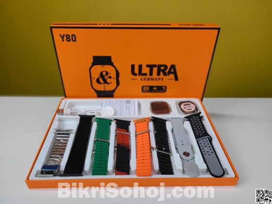 Y80 Ultra Smartwatch With 8 Strap